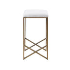 Ink+Ivy 26" Marino Backless Upholstered Counter Height Barstool: Bronze Finish, Padded Seat
