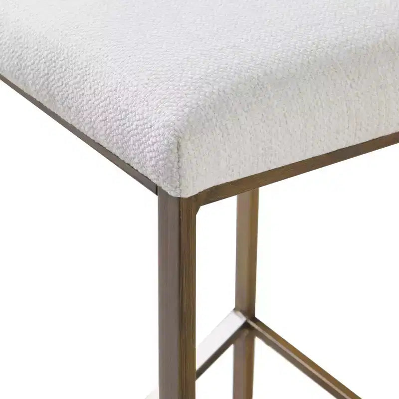 Ink+Ivy 26" Marino Backless Upholstered Counter Height Barstool: Bronze Finish, Padded Seat