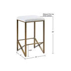 Ink+Ivy 26" Marino Backless Upholstered Counter Height Barstool: Bronze Finish, Padded Seat