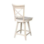 Charlotte Counter Height Barstool with Swivel and Auto Return Unfinished - International Concepts: Wood Frame, X-Back Design, Spot Clean