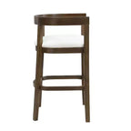 Christopher Knight Home Set of 2 Mary Upholstered Rubberwood with Open Curved Back Counter Height Barstools Walnut