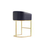 Manhattan Comfort Set of 3 Louvre Counter Height Barstools Black/Titanium Gold