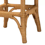 bali & pari Muy Scallop Rattan Bar Stool Honey/White