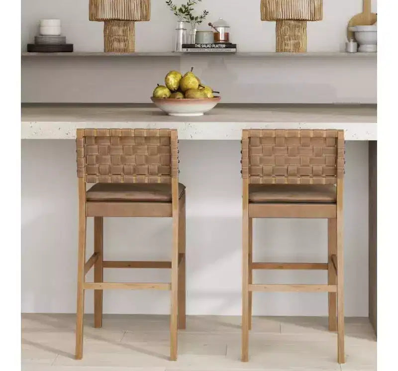 Nathan James Set di 2 Sgabelli da Bar in Similpelle Cohen Marrone