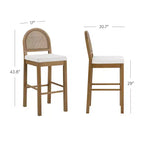 Nathan James Bailey Boucle Counter Height Barstool Light Brown