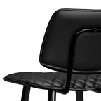 WyndenHall Set of 2 Skyla Counter Height Barstools Black: Quilted Upholstery, Plywood Frame, Footrest