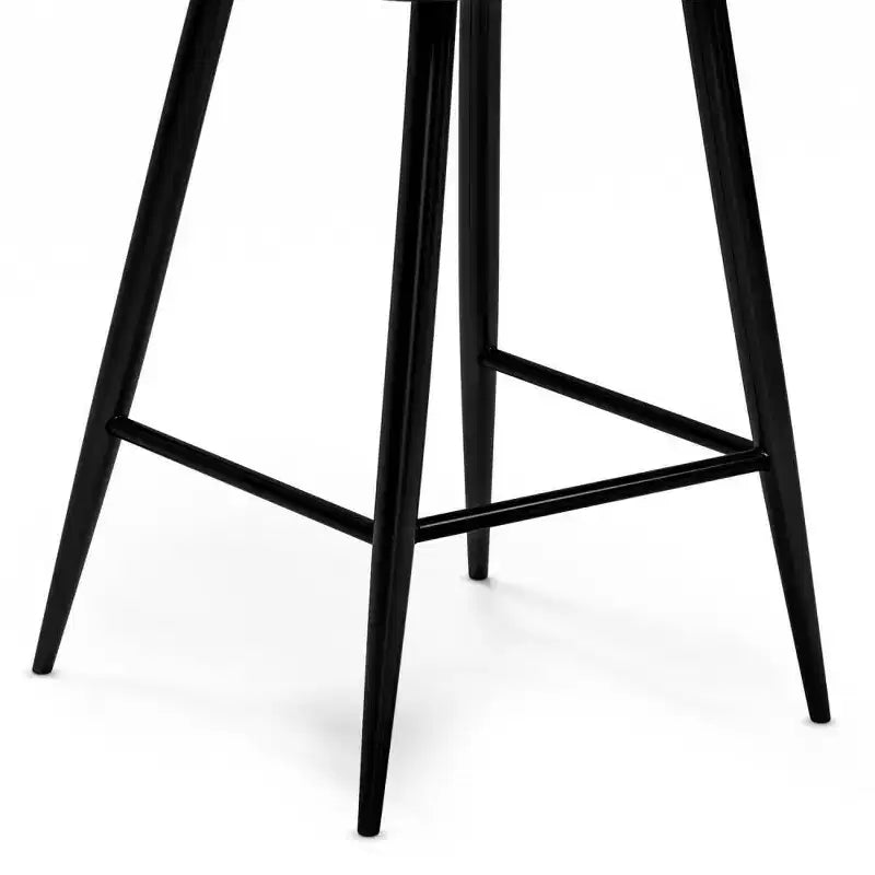 WyndenHall Set of 2 Skyla Counter Height Barstools Black: Quilted Upholstery, Plywood Frame, Footrest