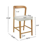 Christopher Knight Home Set of 2 Zion Contemporary Rubberwood Upholstered with Curved Open Back Counter Height Barstools Natural