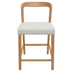 Christopher Knight Home Set of 2 Zion Contemporary Rubberwood Upholstered with Curved Open Back Counter Height Barstools Natural