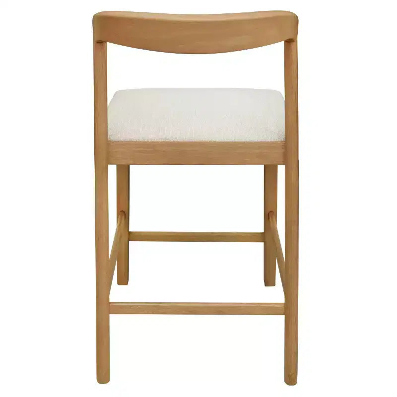 Christopher Knight Home Set of 2 Zion Contemporary Rubberwood Upholstered with Curved Open Back Counter Height Barstools Natural