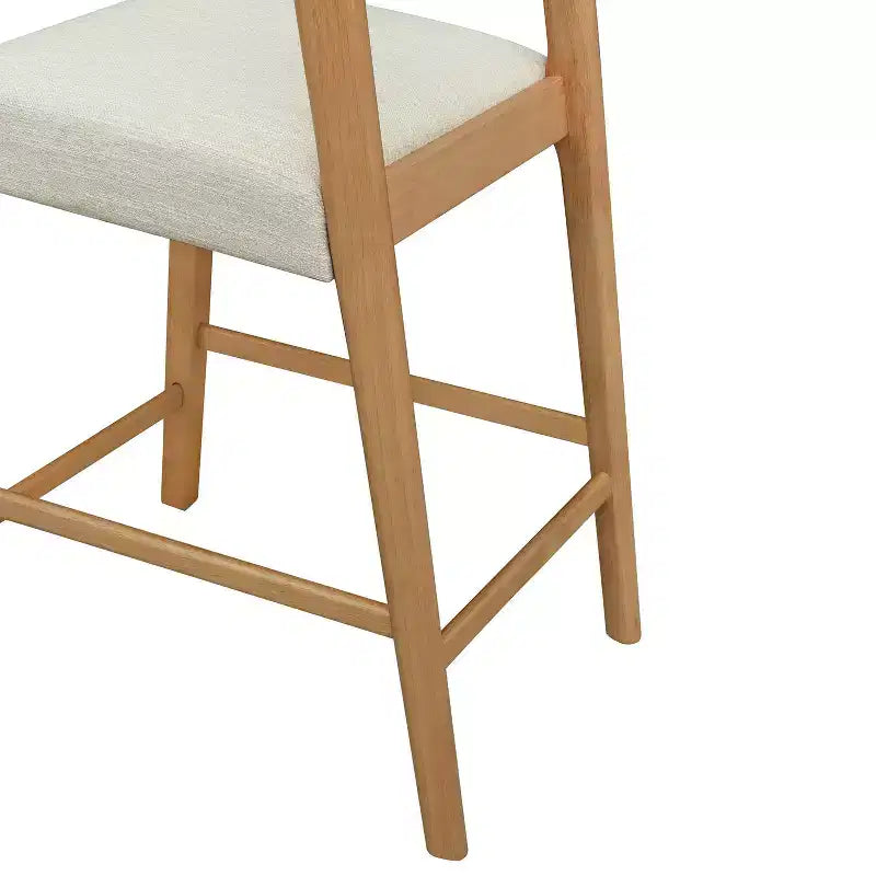 Christopher Knight Home Set of 2 Zion Contemporary Rubberwood Upholstered with Curved Open Back Counter Height Barstools Natural