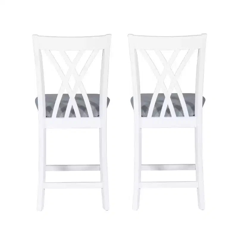 Powell Set di 2 Sgabelli da bancone Maggie, Altezza bancone, Bianchi