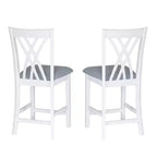 Powell Set di 2 Sgabelli da bancone Maggie, Altezza bancone, Bianchi
