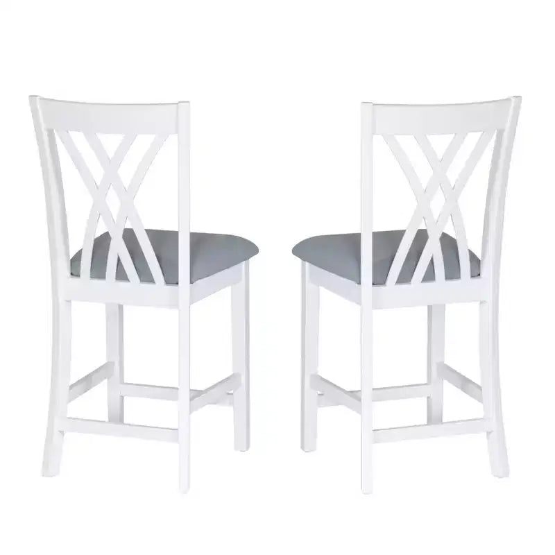 Powell Set di 2 Sgabelli da bancone Maggie, Altezza bancone, Bianchi