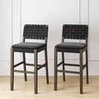 Nathan James Set di 2 sgabelli da bar Cohen in similpelle nera