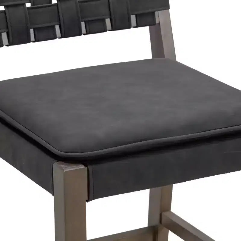 Nathan James Set of 2 Cohen Faux Leather Barstool Black