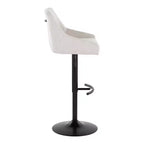 LumiSource Set of 2 Hannah Adjustable Barstools Black Metal/Cream Fabric
