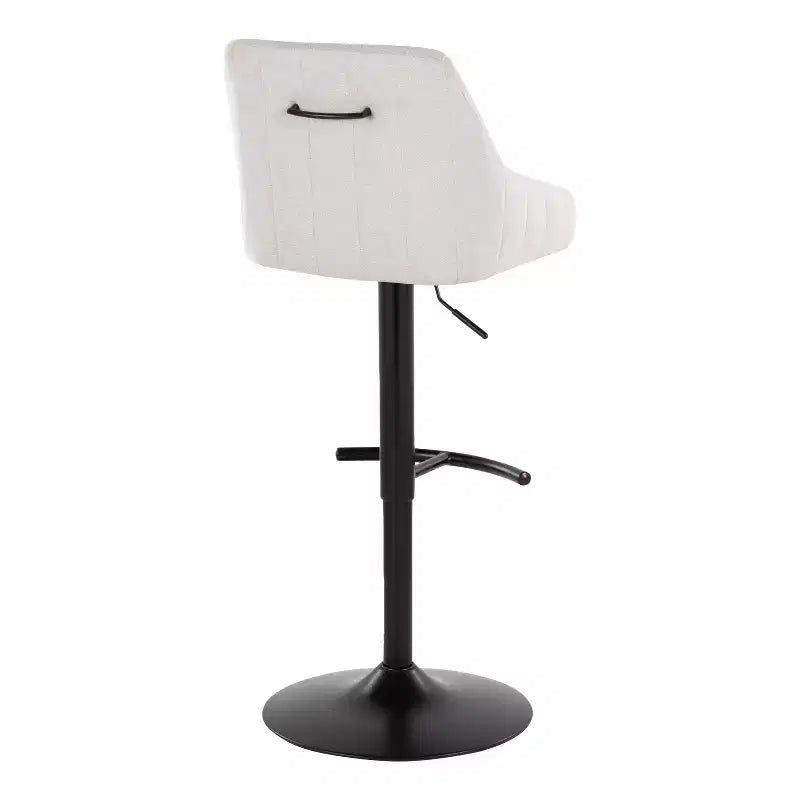 LumiSource Set of 2 Hannah Adjustable Barstools Black Metal/Cream Fabric