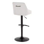 LumiSource Set of 2 Hannah Adjustable Barstools Black Metal/Cream Fabric