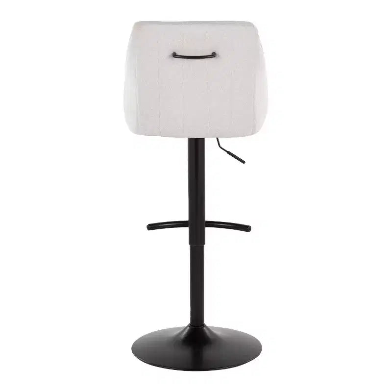LumiSource Set of 2 Hannah Adjustable Barstools Black Metal/Cream Fabric