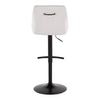 LumiSource Set of 2 Hannah Adjustable Barstools Black Metal/Cream Fabric