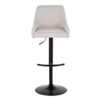 LumiSource Set of 2 Hannah Adjustable Barstools Black Metal/Cream Fabric