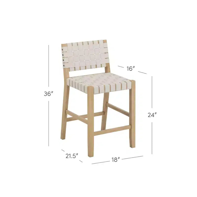 Nathan James Set of 4 Cohen Faux Leather Barstools White