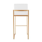 LumiSource Set di 3 Sgabelli da Bar Alti Fuji Acciaio Oro/Velluto Bianco
