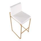 LumiSource Set di 3 Sgabelli da Bar Alti Fuji Acciaio Oro/Velluto Bianco