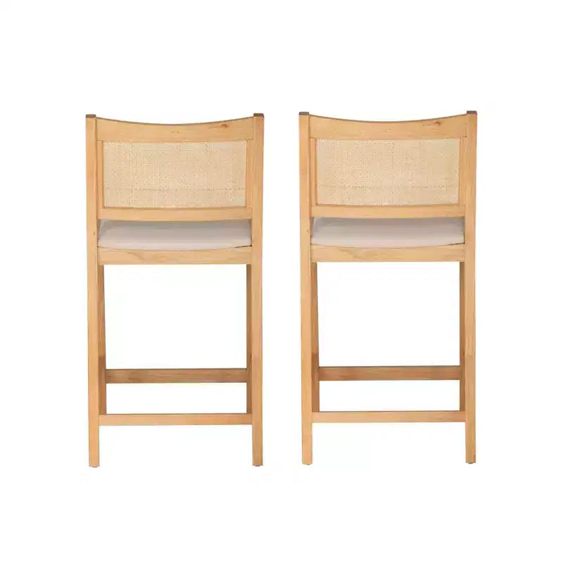 Powell Set di 2 Sgabelli da Bar Altezza Bancone Bessie Cane Natural