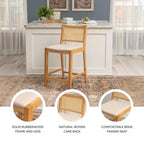 Powell Set di 2 Sgabelli da Bar Altezza Bancone Bessie Cane Natural