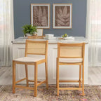 Powell Set di 2 Sgabelli da Bar Altezza Bancone Bessie Cane Natural