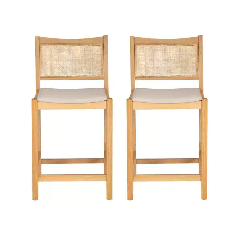 Powell Set di 2 Sgabelli da Bar Altezza Bancone Bessie Cane Natural
