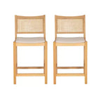 Powell Set di 2 Sgabelli da Bar Altezza Bancone Bessie Cane Natural