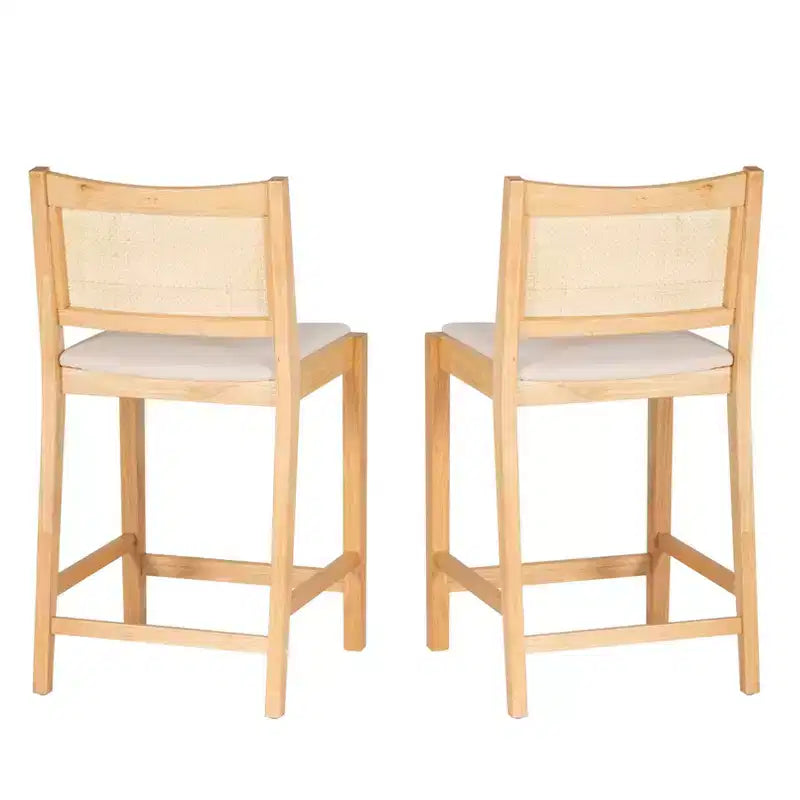 Powell Set di 2 Sgabelli da Bar Altezza Bancone Bessie Cane Natural