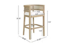 Christopher Knight Home Set di 2 Sgabelli da Bar Alaia Contemporanei in Legno di Gomma Tappezzati con Schienale Curvo in Rattan Altezza Bancone Naturale