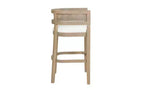 Christopher Knight Home Set di 2 Sgabelli da Bar Alaia Contemporanei in Legno di Gomma Tappezzati con Schienale Curvo in Rattan Altezza Bancone Naturale