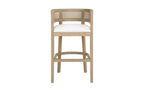 Christopher Knight Home Set di 2 Sgabelli da Bar Alaia Contemporanei in Legno di Gomma Tappezzati con Schienale Curvo in Rattan Altezza Bancone Naturale