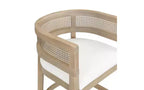 Christopher Knight Home Set di 2 Sgabelli da Bar Alaia Contemporanei in Legno di Gomma Tappezzati con Schienale Curvo in Rattan Altezza Bancone Naturale