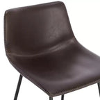 Poly & Bark Set of 3 24" High Paxton Counter Height Barstools Brown: Upholstered, Steel Frame, Modern Design