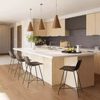 Poly & Bark Set of 3 24" High Paxton Counter Height Barstools Brown: Upholstered, Steel Frame, Modern Design