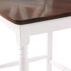 Set di 2 sgabelli da bar Shelby ad altezza bancone, bianco anticato - Crosley: struttura in legno di gomma, non imbottiti, design tradizionale