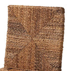 Laymi Mahogany Wood and Seagrass Counter Height Barstool Natural Brown/Dark Brown - Baxton Studio