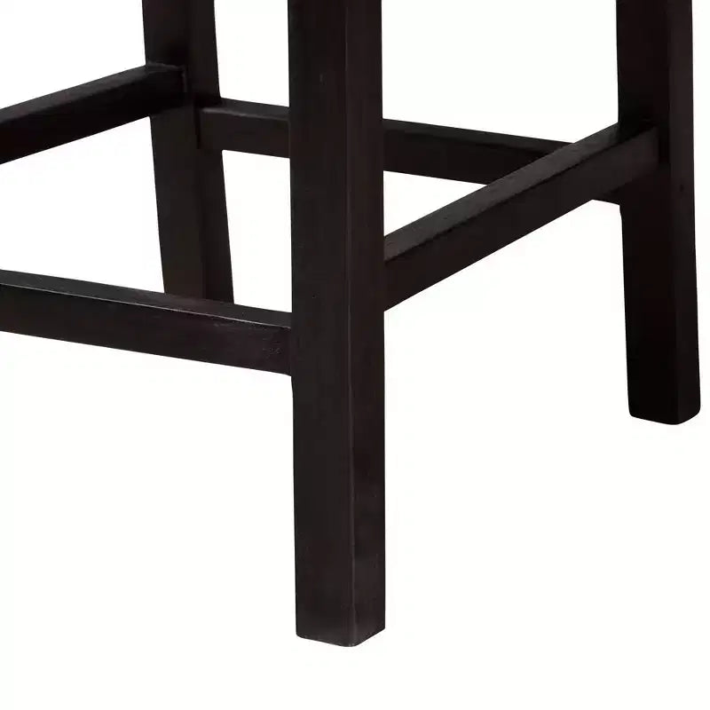 Laymi Mahogany Wood and Seagrass Counter Height Barstool Natural Brown/Dark Brown - Baxton Studio