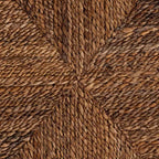 Laymi Mahogany Wood and Seagrass Counter Height Barstool Natural Brown/Dark Brown - Baxton Studio