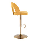 LumiSource Set di 2 Sgabelli da Bar Regolabili Ava Oro/Tessuto Giallo