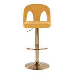 LumiSource Set di 2 Sgabelli da Bar Regolabili Ava Oro/Tessuto Giallo
