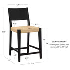 Powell Set di 2 Sgabelli da Bar Clara con Altezza Bancone, Neri