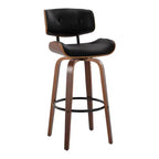 Set di 2 sgabelli da bar Lombardi Noce/Nero - LumiSource: altezza fissa, capitonné, seduta da 30,5", stile Mid-Century