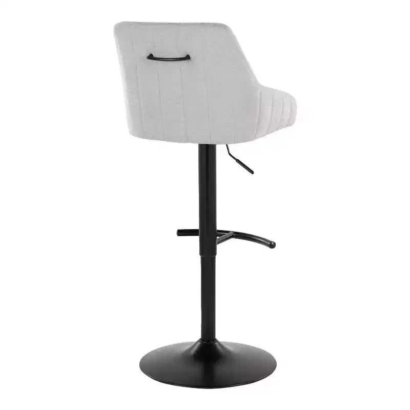 LumiSource Set of 2 Hannah Adjustable Barstools Black Metal/Gray Fabric